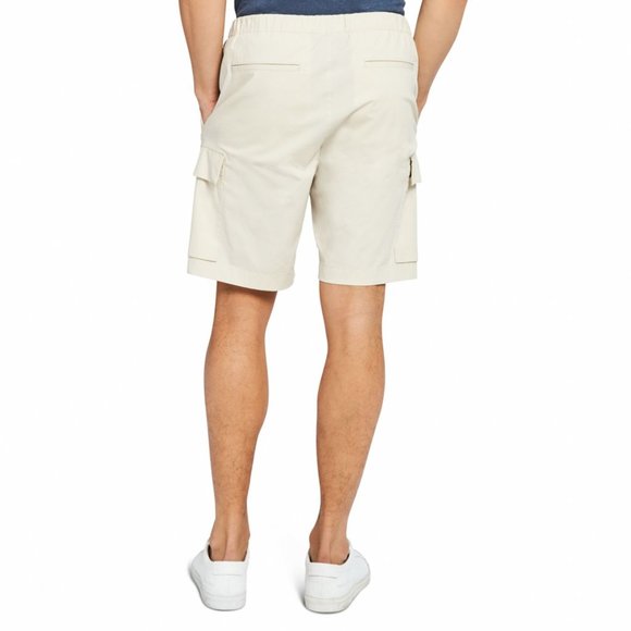 Theory Men's Muslin Cargo Shorts Elastic Waist Drawstring Regular Fit Poplin S - Picture 3 of 10